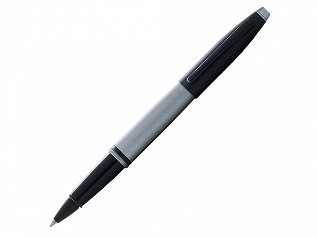 Ручка-роллер Calais Matte Gray and Black Lacquer с логотипом в Екатеринбурге заказать по выгодной цене в кибермаркете AvroraStore