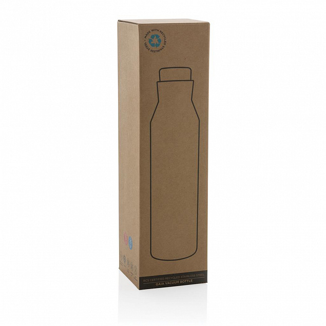 Вакуумная бутылка Gaia из переработанной нержавеющей стали RCS, 600 мл с логотипом в Екатеринбурге заказать по выгодной цене в кибермаркете AvroraStore