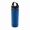 Герметичная вакуумная бутылка с широким горлышком, синяя с логотипом в Екатеринбурге заказать по выгодной цене в кибермаркете AvroraStore