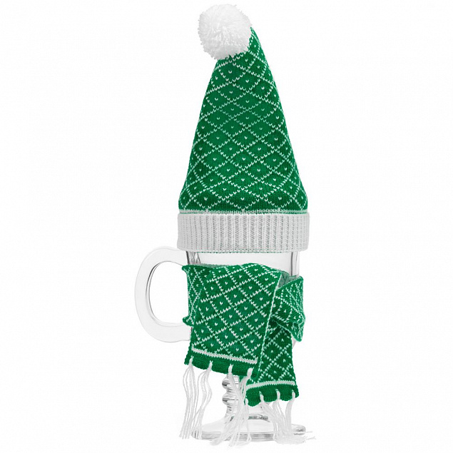 Вязаный шарфик Dress Cup, зеленый с логотипом в Екатеринбурге заказать по выгодной цене в кибермаркете AvroraStore