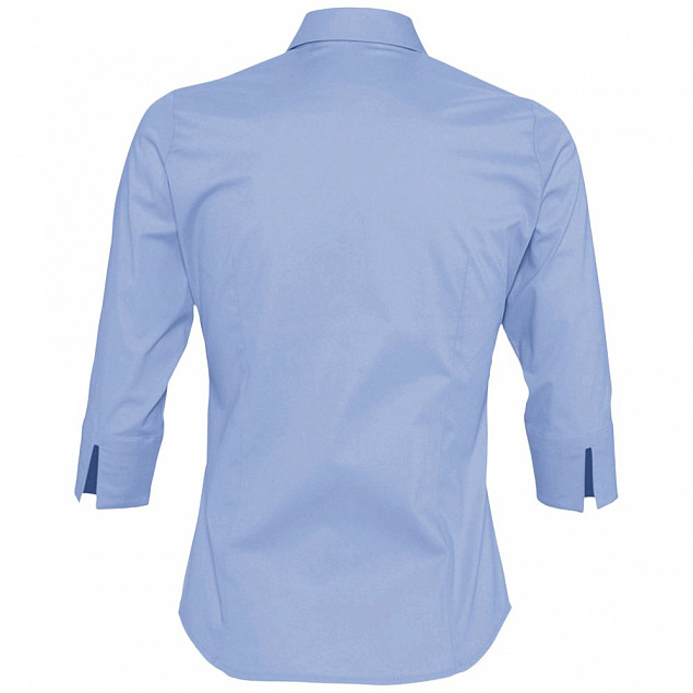 Рубашка женская с рукавом 3/4 EFFECT 140, голубая с логотипом в Екатеринбурге заказать по выгодной цене в кибермаркете AvroraStore
