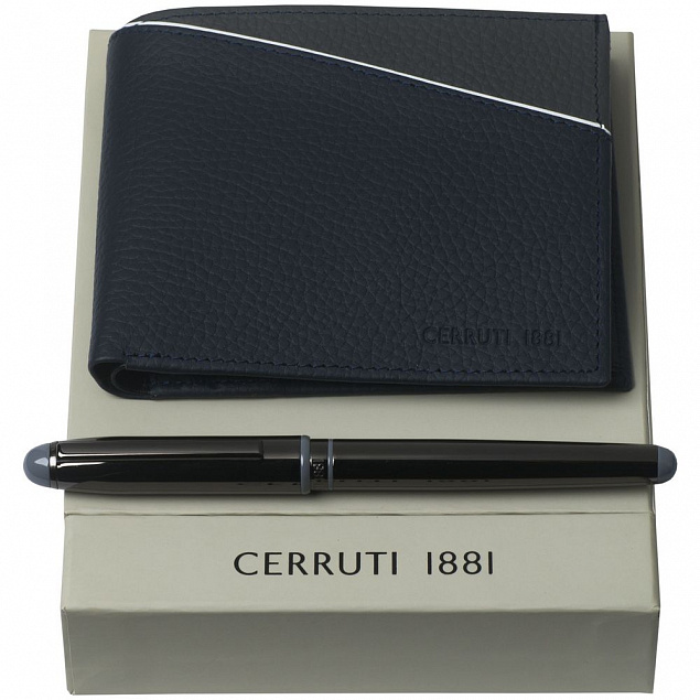 Набор Cerruti 1881: кошелек и роллер, синий с логотипом в Екатеринбурге заказать по выгодной цене в кибермаркете AvroraStore