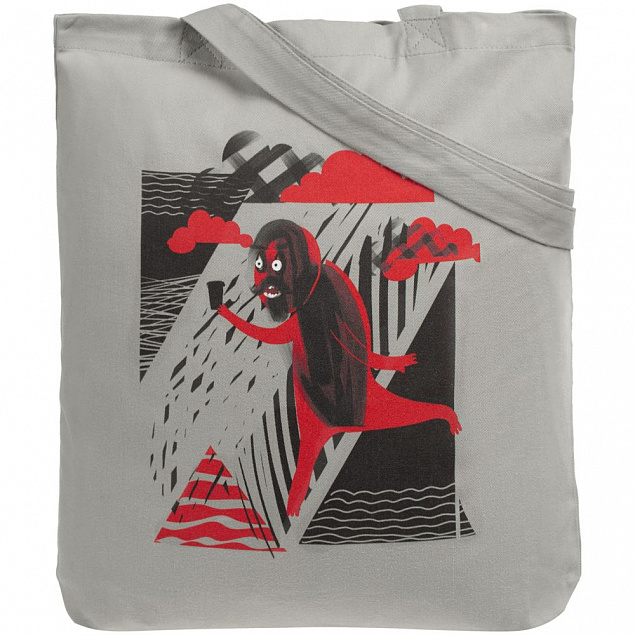 Холщовая сумка «Преодолень», серая с логотипом в Екатеринбурге заказать по выгодной цене в кибермаркете AvroraStore