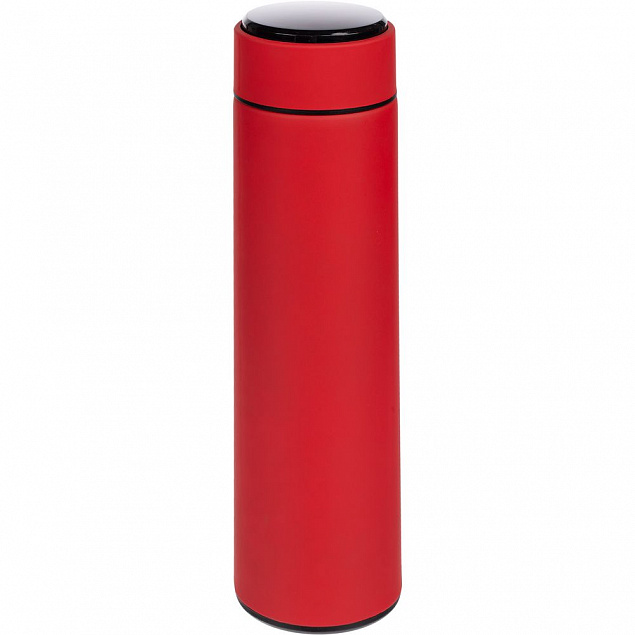 Смарт-бутылка с заменяемой батарейкой Long Therm Soft Touch, красная с логотипом в Екатеринбурге заказать по выгодной цене в кибермаркете AvroraStore