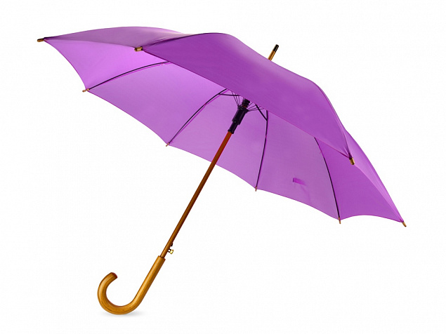 Зонт-трость полуавтоматический с деревянной ручкой с логотипом в Екатеринбурге заказать по выгодной цене в кибермаркете AvroraStore