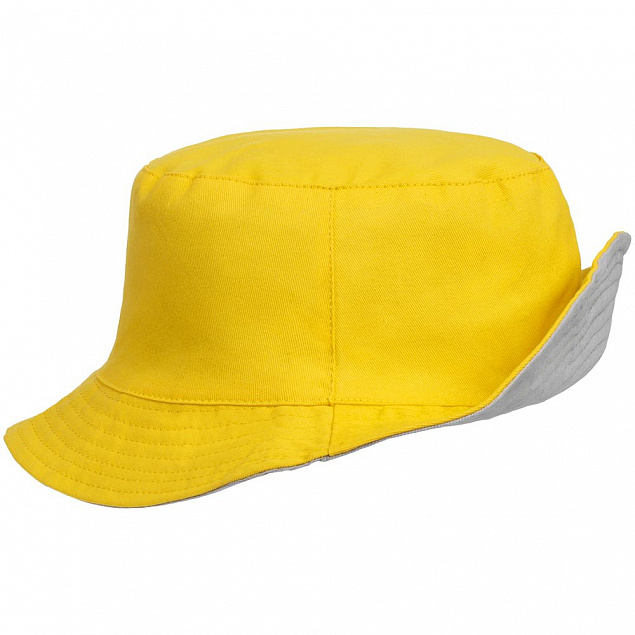 Панама Summer двусторонняя, желтая с серым с логотипом в Екатеринбурге заказать по выгодной цене в кибермаркете AvroraStore