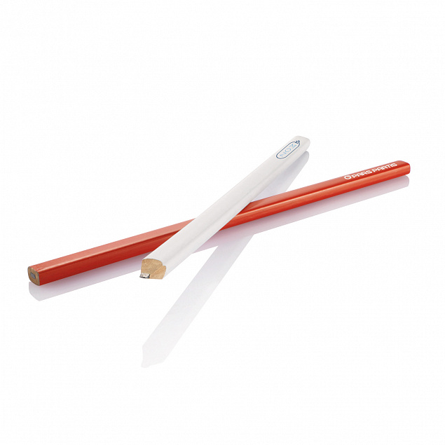 Деревянный карандаш, 25 см, белый с логотипом в Екатеринбурге заказать по выгодной цене в кибермаркете AvroraStore