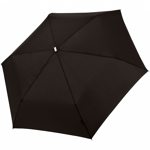 Зонт складной Fiber Alu Flach, черный с логотипом в Екатеринбурге заказать по выгодной цене в кибермаркете AvroraStore