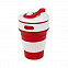 Стакан складной BUTTON;  300 мл, силикон, красный с логотипом в Екатеринбурге заказать по выгодной цене в кибермаркете AvroraStore