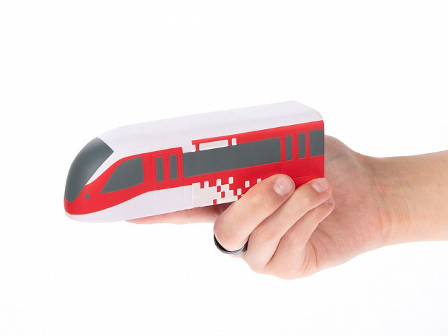 Антистресс «Поезд», белый с красным с логотипом в Екатеринбурге заказать по выгодной цене в кибермаркете AvroraStore