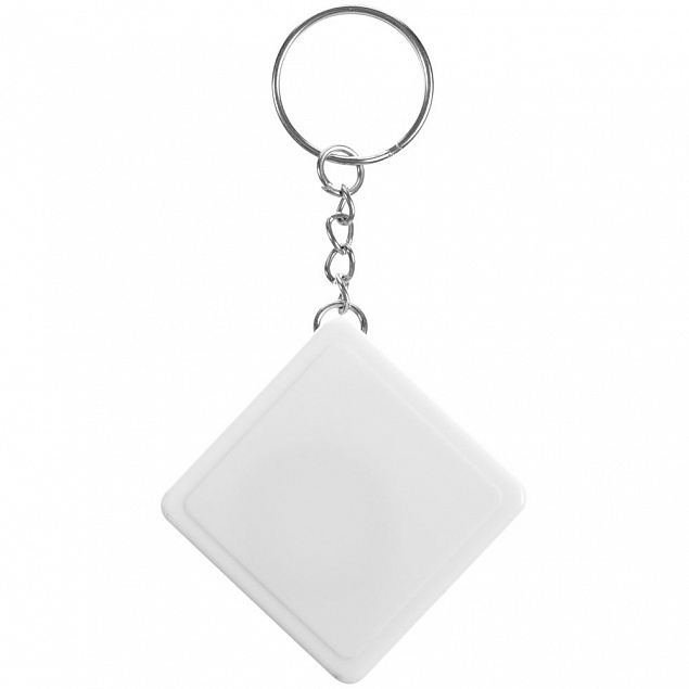 Брелок с рулеткой Square ver.2, белый с логотипом в Екатеринбурге заказать по выгодной цене в кибермаркете AvroraStore