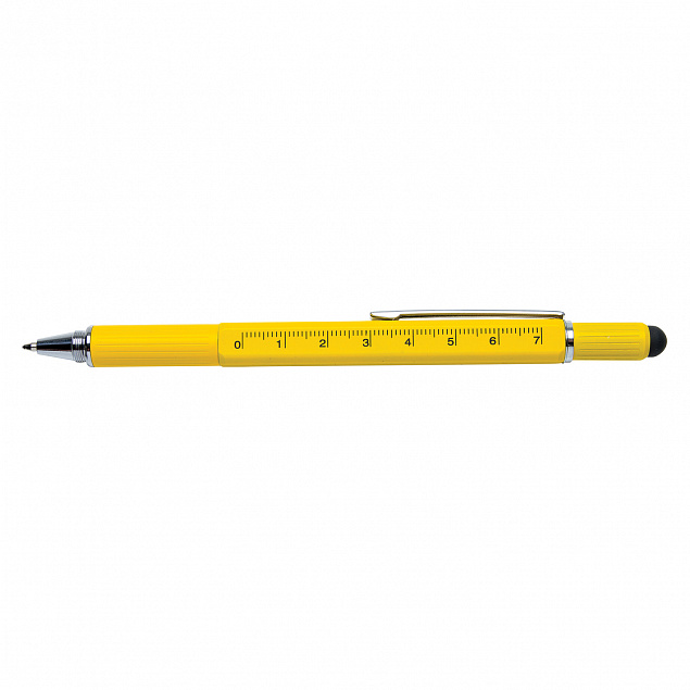 Многофункциональная ручка 5 в 1, желтый с логотипом в Екатеринбурге заказать по выгодной цене в кибермаркете AvroraStore