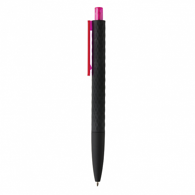 Черная ручка X3 Smooth Touch, розовый с логотипом в Екатеринбурге заказать по выгодной цене в кибермаркете AvroraStore