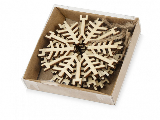 Набор деревянных снежинок с логотипом в Екатеринбурге заказать по выгодной цене в кибермаркете AvroraStore