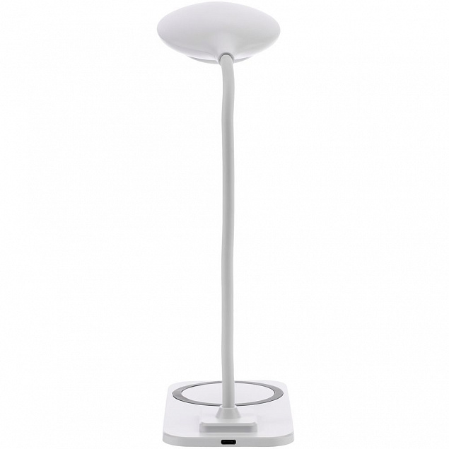 Настольная лампа с беспроводной зарядкой Modicum, белая с логотипом в Екатеринбурге заказать по выгодной цене в кибермаркете AvroraStore