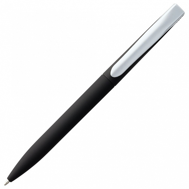Ручка шариковая Pin Soft Touch, черная с логотипом в Екатеринбурге заказать по выгодной цене в кибермаркете AvroraStore
