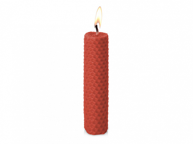 Свеча из вощины 3 х 12,5 см с деревянным ярлыком, красный с логотипом в Екатеринбурге заказать по выгодной цене в кибермаркете AvroraStore