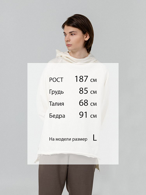 Худи Vozduh, белое с логотипом в Екатеринбурге заказать по выгодной цене в кибермаркете AvroraStore