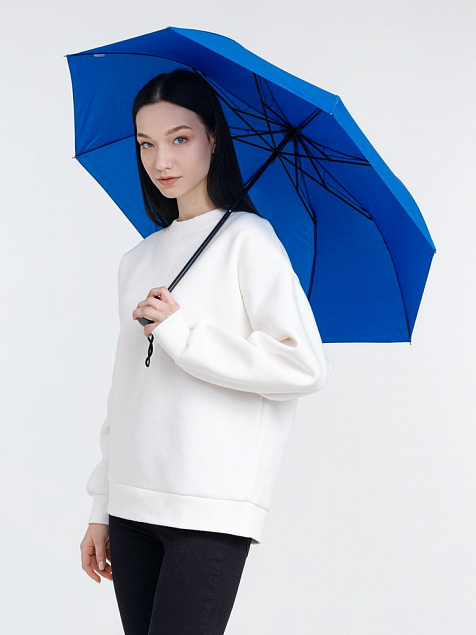 Зонт складной Rain Spell, синий с логотипом в Екатеринбурге заказать по выгодной цене в кибермаркете AvroraStore