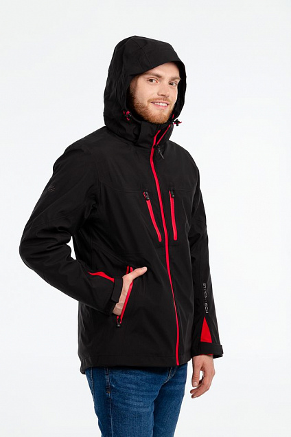 Куртка-трансформер мужская Matrix, черная с красным с логотипом в Екатеринбурге заказать по выгодной цене в кибермаркете AvroraStore