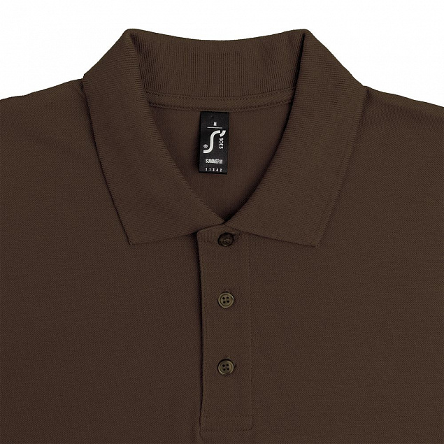 Рубашка поло мужская SUMMER 170, темно-коричневая (шоколад) с логотипом в Екатеринбурге заказать по выгодной цене в кибермаркете AvroraStore