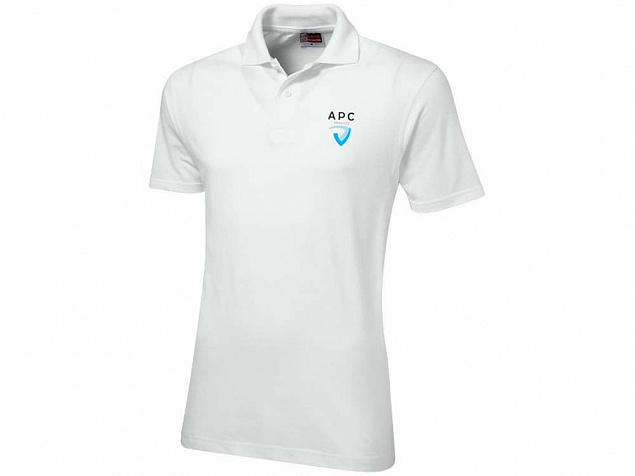 Рубашка поло First мужская, белый с логотипом в Екатеринбурге заказать по выгодной цене в кибермаркете AvroraStore