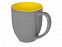 Кружка керамическая Gracy 470мл, серый/желтый с логотипом в Екатеринбурге заказать по выгодной цене в кибермаркете AvroraStore