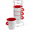 Набор кружек Inset с подставкой, красный с логотипом в Екатеринбурге заказать по выгодной цене в кибермаркете AvroraStore