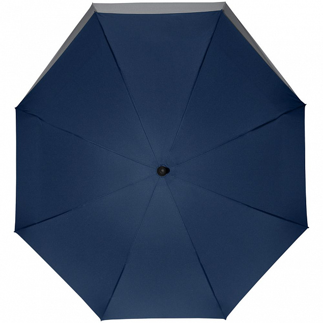 Зонт-трость Fiber Move AC, темно-синий с серым с логотипом в Екатеринбурге заказать по выгодной цене в кибермаркете AvroraStore