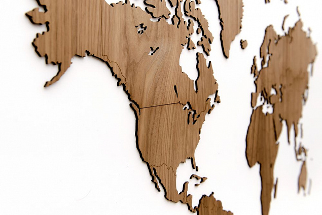 Деревянная карта мира World Map Wall Decoration Exclusive, орех с логотипом в Екатеринбурге заказать по выгодной цене в кибермаркете AvroraStore