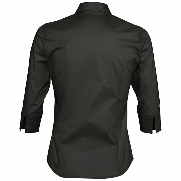 Рубашка женская с рукавом 3/4 EFFECT 140, черная с логотипом в Екатеринбурге заказать по выгодной цене в кибермаркете AvroraStore