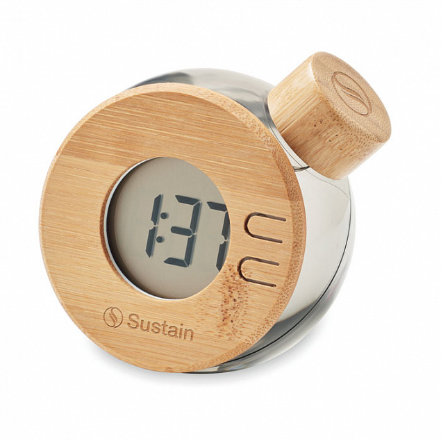 Бамбуковые ЖК-часы с водяным пи с логотипом в Екатеринбурге заказать по выгодной цене в кибермаркете AvroraStore