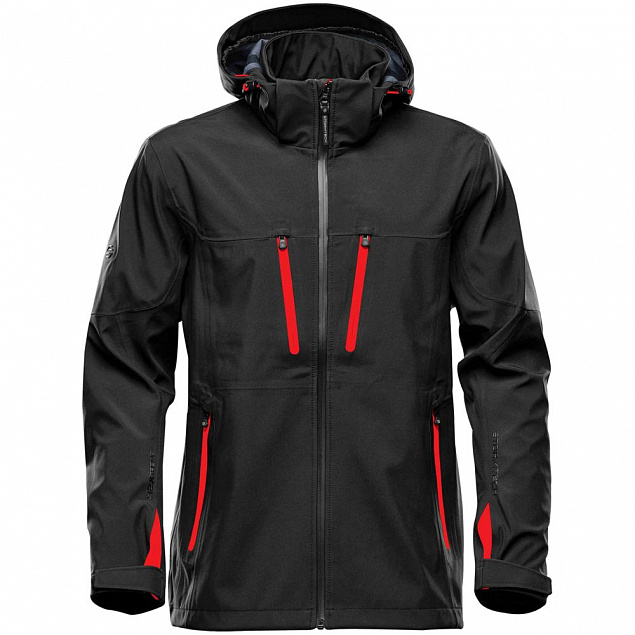 Куртка софтшелл мужская Patrol, черная с красным с логотипом в Екатеринбурге заказать по выгодной цене в кибермаркете AvroraStore