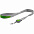 Лента для бейджа с ретрактором Devon, серая с зеленым с логотипом в Екатеринбурге заказать по выгодной цене в кибермаркете AvroraStore