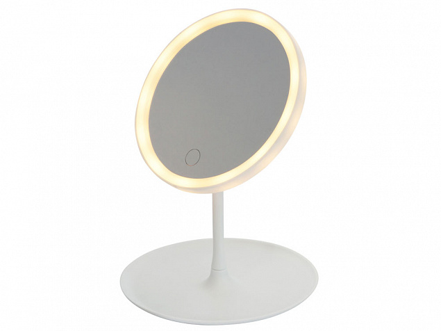 Косметическое зеркало с LED-подсветкой «Beautific» с логотипом в Екатеринбурге заказать по выгодной цене в кибермаркете AvroraStore