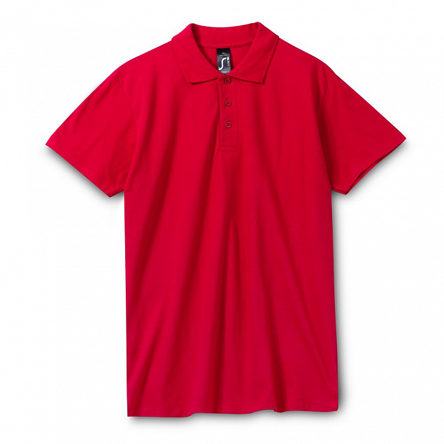 Рубашка поло мужская SPRING 210, красная с логотипом в Екатеринбурге заказать по выгодной цене в кибермаркете AvroraStore