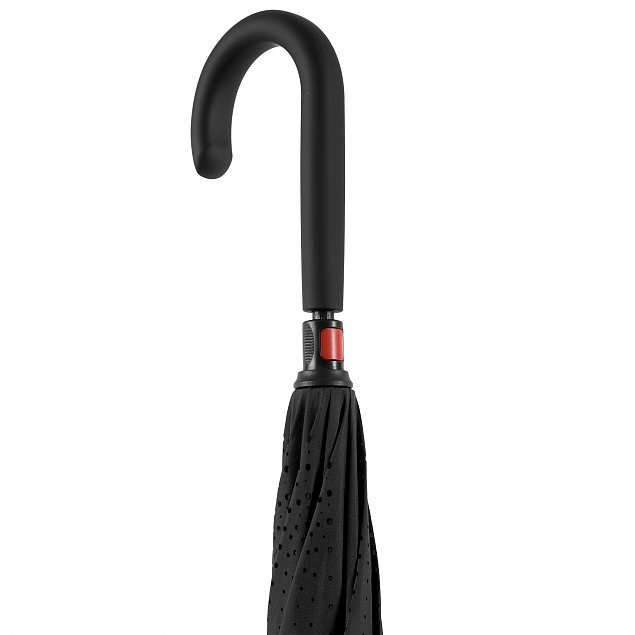 Зонт наоборот Unit Style, трость, черный с логотипом в Екатеринбурге заказать по выгодной цене в кибермаркете AvroraStore