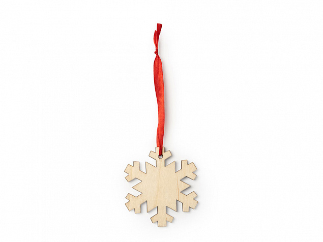 Деревянное новогоднее украшение JINGLE, снежинка с логотипом в Екатеринбурге заказать по выгодной цене в кибермаркете AvroraStore