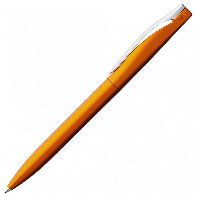 Ручка шариковая Pin Silver, оранжевая с логотипом в Екатеринбурге заказать по выгодной цене в кибермаркете AvroraStore
