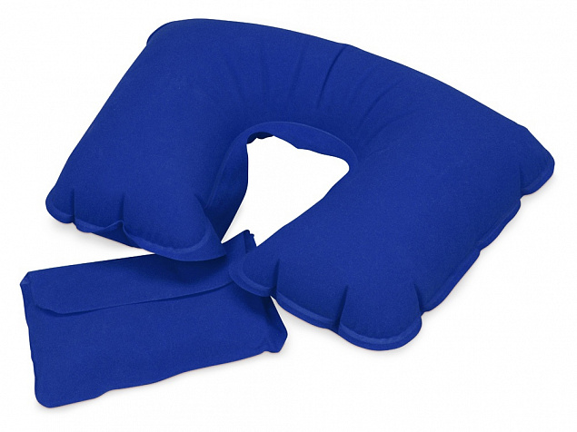 Подушка надувная Сеньос, синий классический с логотипом в Екатеринбурге заказать по выгодной цене в кибермаркете AvroraStore