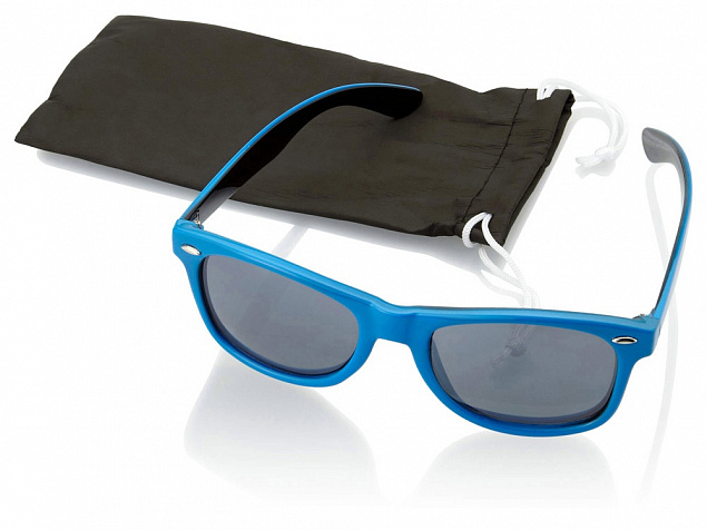 Очки солнцезащитные Crockett, синий/черный с логотипом в Екатеринбурге заказать по выгодной цене в кибермаркете AvroraStore