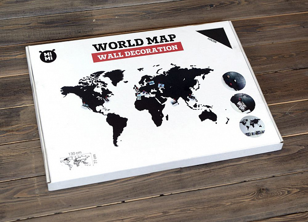 Деревянная карта мира World Map Wall Decoration Small, черная с логотипом в Екатеринбурге заказать по выгодной цене в кибермаркете AvroraStore