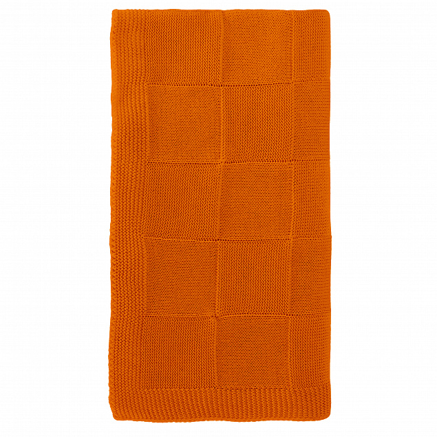 Плед Cella вязаный, оранжевый (без подарочной коробки) с логотипом в Екатеринбурге заказать по выгодной цене в кибермаркете AvroraStore