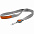 Лента для бейджа с ретрактором Devon, серая с оранжевым с логотипом в Екатеринбурге заказать по выгодной цене в кибермаркете AvroraStore