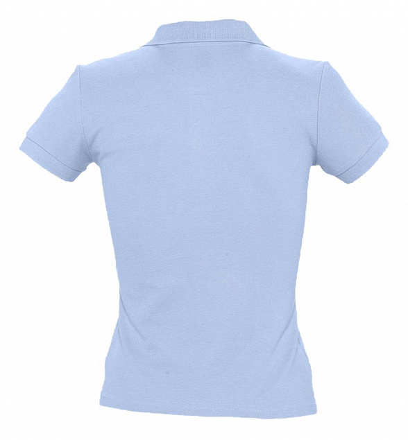 Рубашка поло женская PEOPLE 210, голубая с логотипом в Екатеринбурге заказать по выгодной цене в кибермаркете AvroraStore
