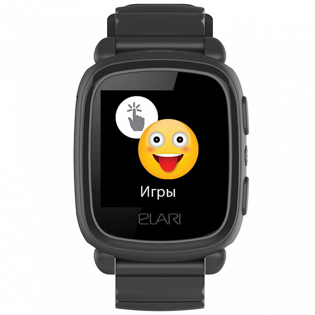 Умные часы для детей Elari KidPhone 2, черные с логотипом в Екатеринбурге заказать по выгодной цене в кибермаркете AvroraStore