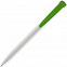 Ручка шариковая Favorite, белая с зеленым с логотипом в Екатеринбурге заказать по выгодной цене в кибермаркете AvroraStore