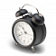 Настольные часы с будильником в ретро стиле, черный с логотипом в Екатеринбурге заказать по выгодной цене в кибермаркете AvroraStore