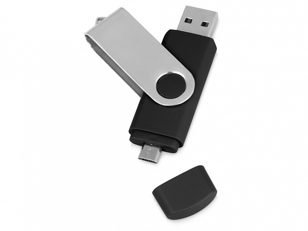 USB/micro USB-флешка на 16 Гб «Квебек OTG» с логотипом в Екатеринбурге заказать по выгодной цене в кибермаркете AvroraStore