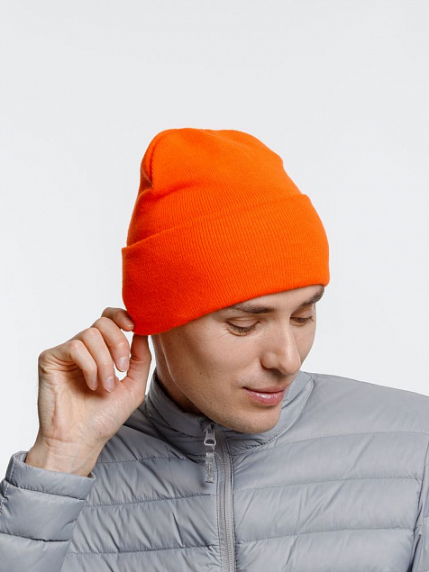 Шапка Urban Flow, оранжевая с логотипом в Екатеринбурге заказать по выгодной цене в кибермаркете AvroraStore